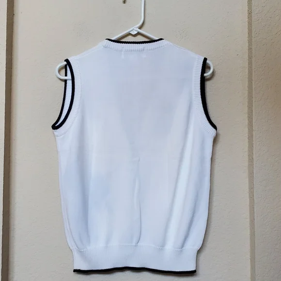 Master Vintage White Argyle Sweater Vest. Size Medium - Picture 3 of 4